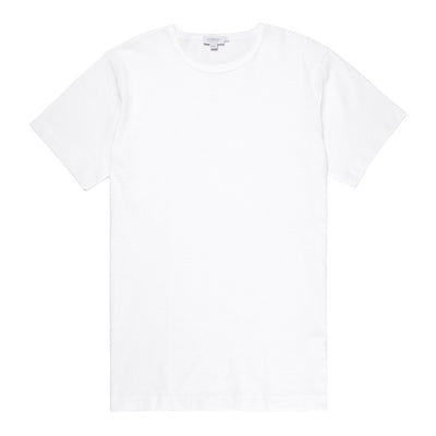 Sunspel Cellular Cotton T-Shirt in White