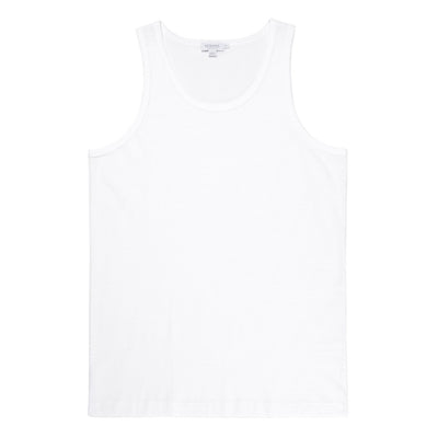 Sunspel Cellular Cotton Underwear Vest In White