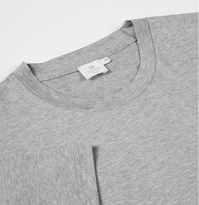 Sunspel Men's Cotton Riviera T-Shirt in Grey Melange