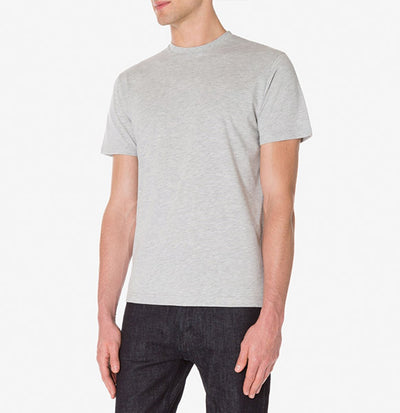 Sunspel Men's Cotton Riviera T-Shirt in Grey Melange
