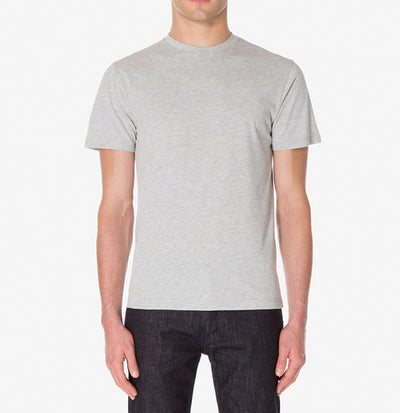 Sunspel Men's Cotton Riviera T-Shirt in Grey Melange