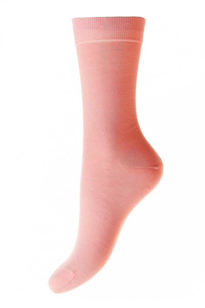 Pantherella, Poppy - Ladies' Flat Knit Ankle Sock - Egyptian Cotton Pink