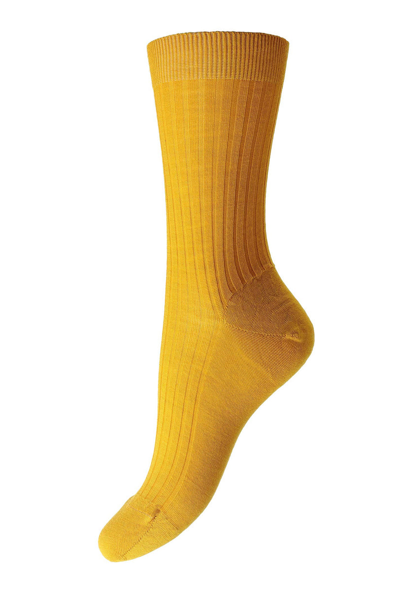 SOLESPUN - Ladies' 5x3 Rib Sock - Merino Wool in Yellow