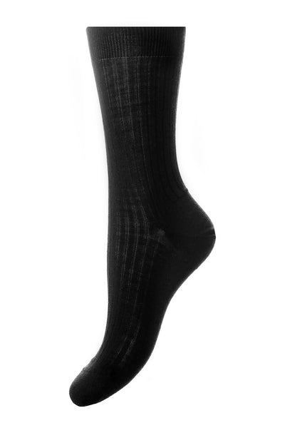 SOLESPUN - Ladies' 5x3 Rib Sock - Merino Wool in Charcoal