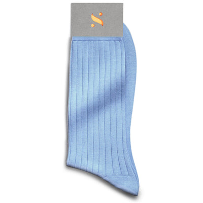 Sea Island Cotton Socks in Smoke Blue