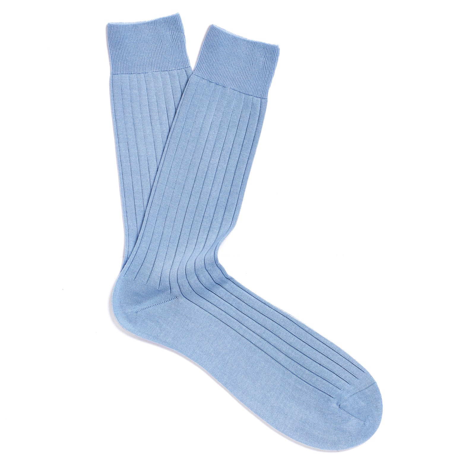 Sea Island Cotton Socks in Smoke Blue