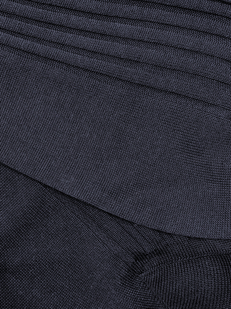 PANTHERELLA Danvers Fil d'Ecosse, Cotton Lisle Socks in Steel Blue