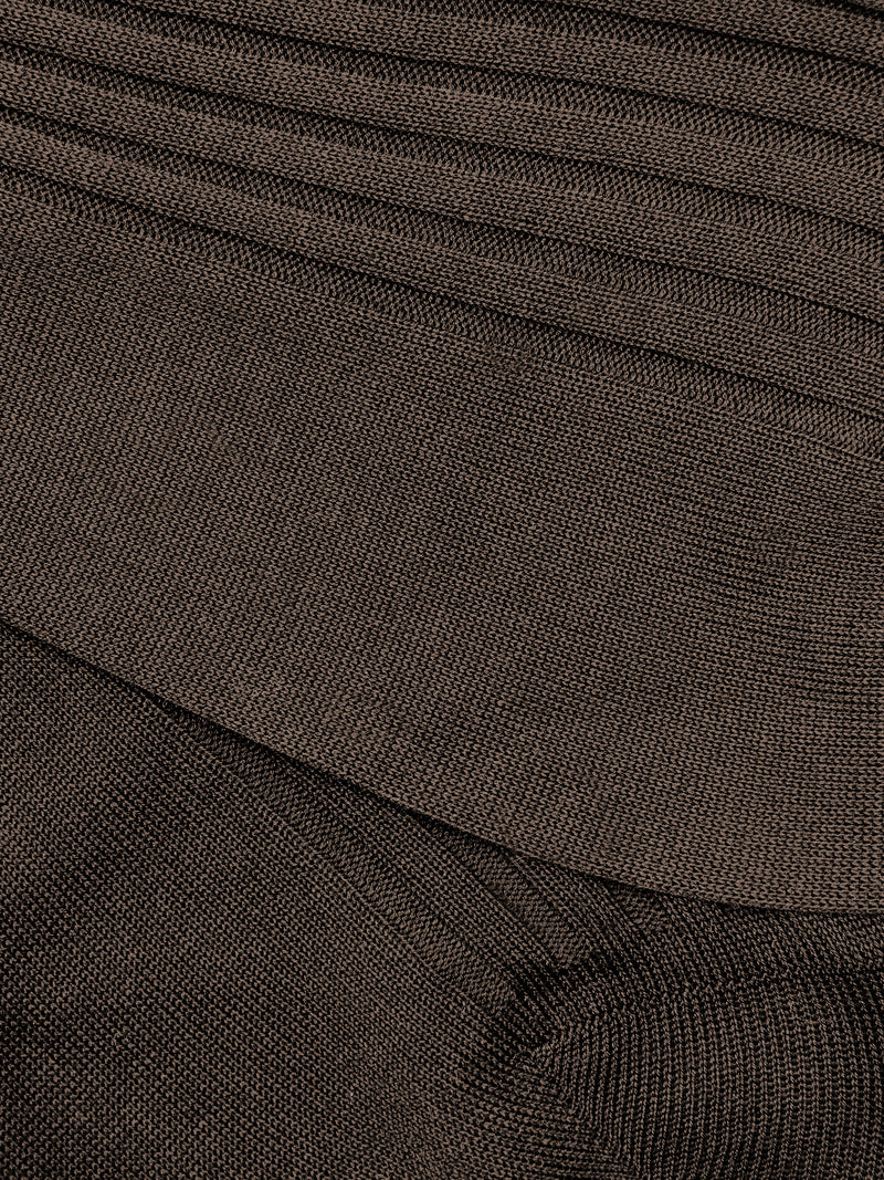 PANTHERELLA Danvers Fil d'Ecosse, Cotton Lisle Socks in Brown