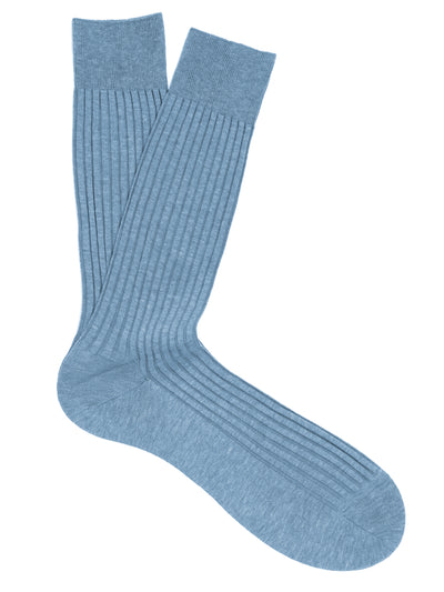 PANTHERELLA Danvers Fil d'Ecosse, Cotton Lisle Socks in Smoke Blue