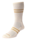 PANTHERELLA Sports Luxe Cotton Socks in Cream and Sand Stripe New Available June