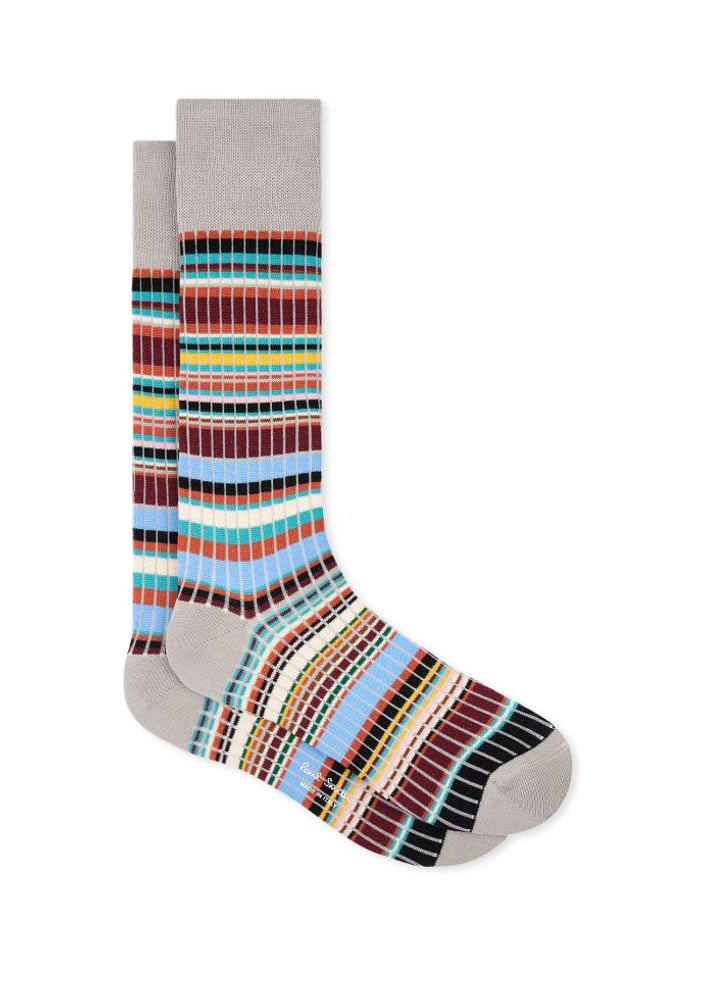 PAUL SMITH Men's Rib Signature in Grey