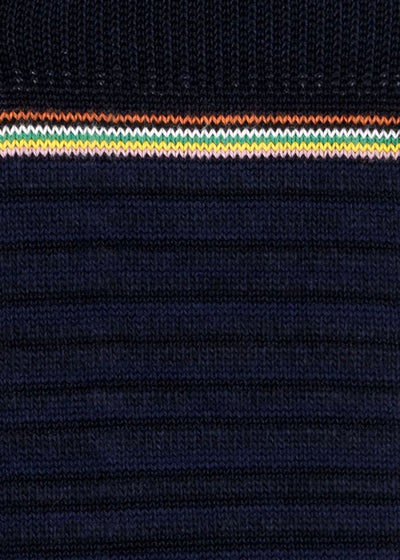 PAUL SMITH  Tonal Signature Merino Wool Sock in Navy