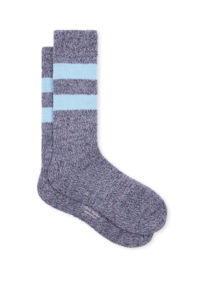 PAUL SMITH Navy and Light Blue Keates Twisted Merino Wool Socks in Slate Blue