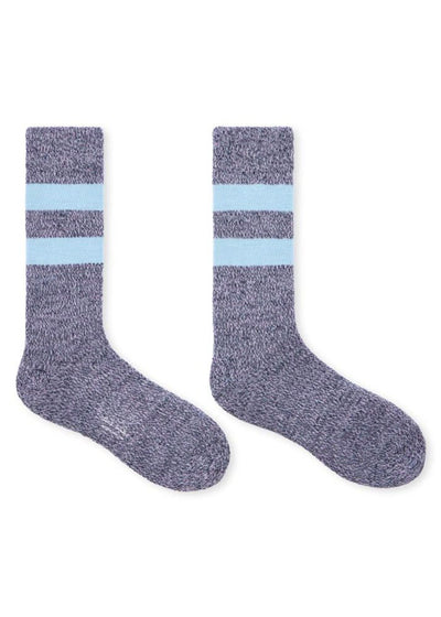 PAUL SMITH Navy and Light Blue Keates Twisted Merino Wool Socks in Slate Blue