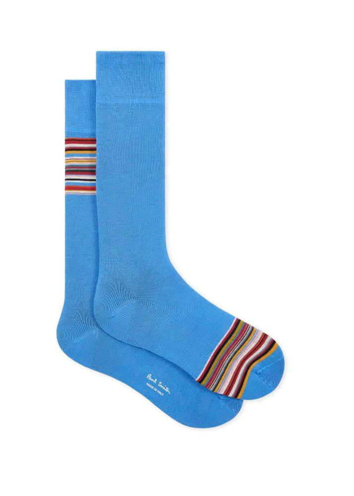 PAUL SMITH  Kilmit Signature Cuff Socks in Blue