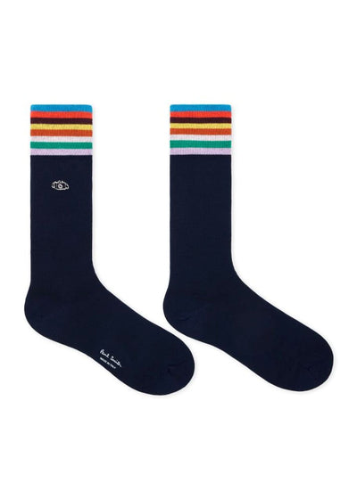 PAUL SMITH  Camera Embroidery Socks in Navy