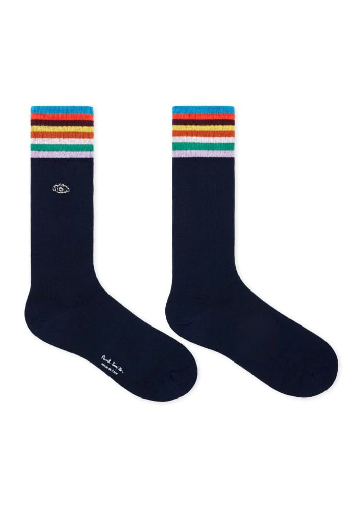 PAUL SMITH  Camera Embroidery Socks in Navy