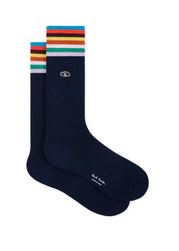PAUL SMITH  Camera Embroidery Socks in Navy