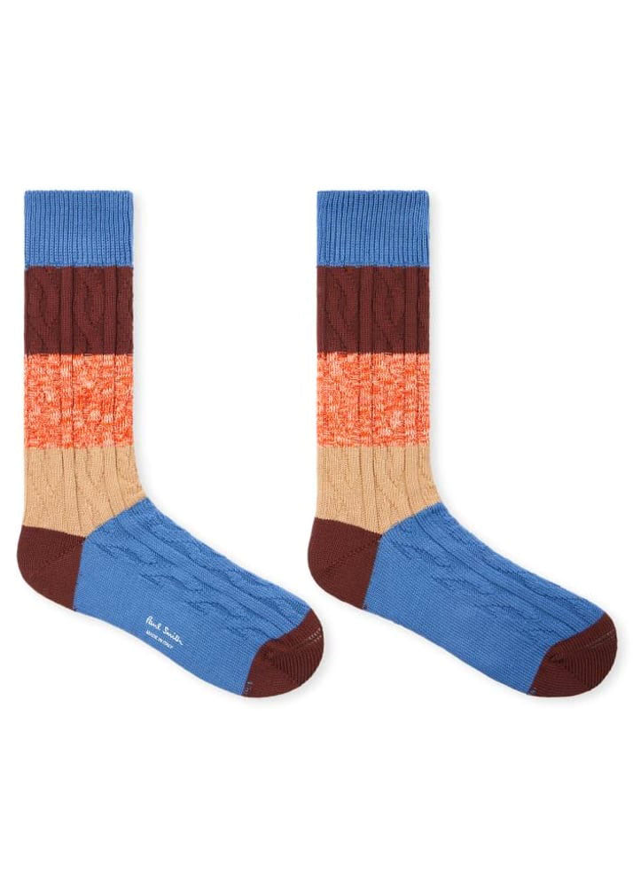 PAUL SMITH  Keagan Cable Knit Socks In Blue