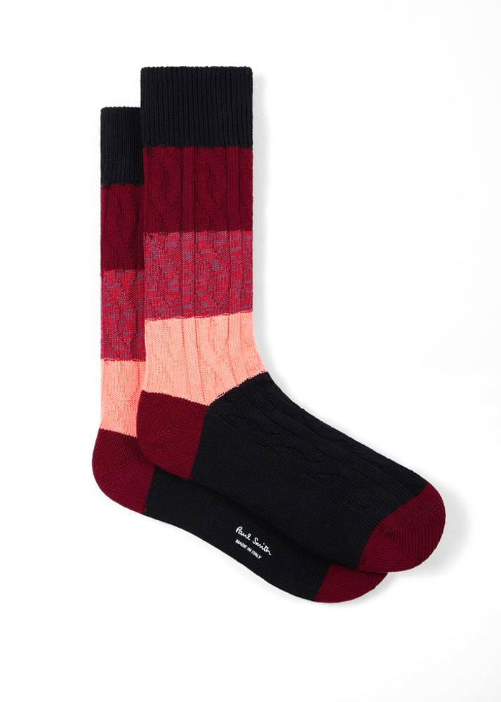 PAUL SMITH  Keagan Cable Knit Socks In Black