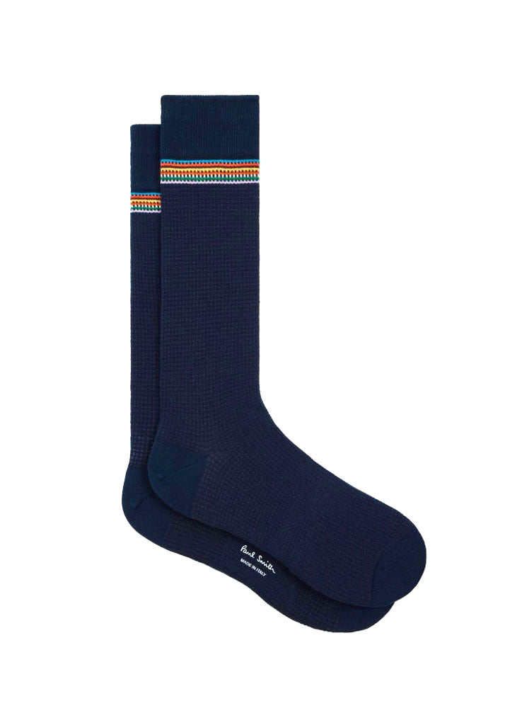 PAUL SMITH  Knight textured  Signature Sock in Navy