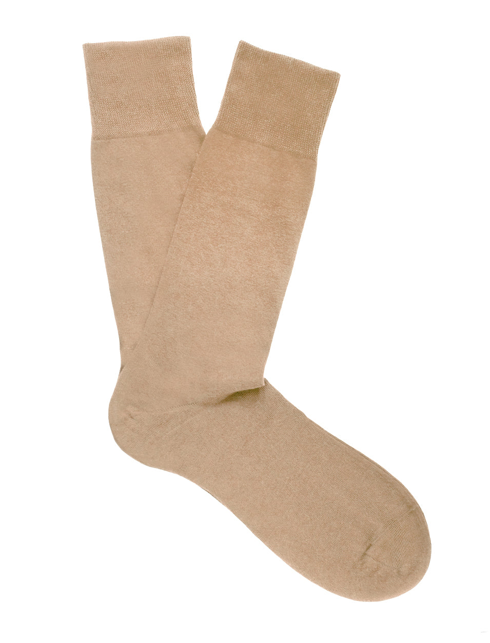 PANTHERELLA Tavener Flat Knit - Comfort Top / Egyptian Cotton Men's Socks in Light Khaki