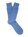 Pantherella Stanton Textured Rib Recycled Cashmere Mens Socks in Denim