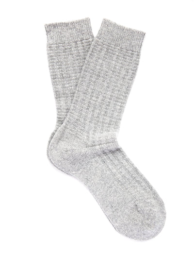 Pantherella Stanton Textured Rib Recycled Cashmere Mens Socks in Grey