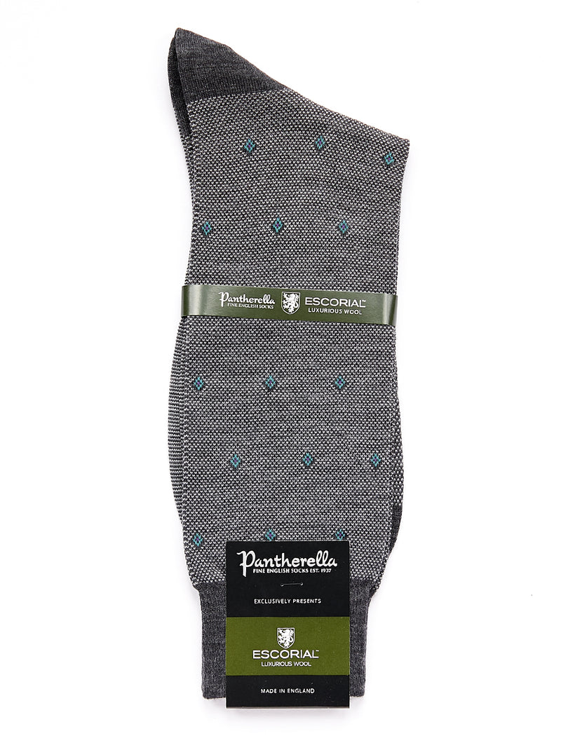 PANTHERELLA Blake Escorial Wool-Blend Socks in Dark Grey