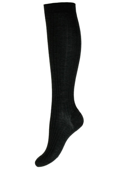 SOLESPUN - Knee High Ladies' 5x3 Rib Sock - Merino Wool in Black