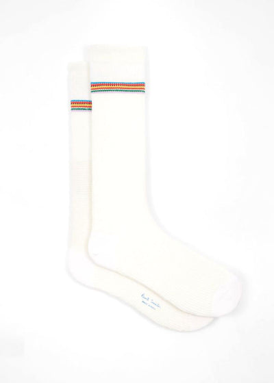 PAUL SMITH  Knight textured  Signature Sock in White