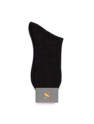 SOLESPUN - Ladies' 5x3 Rib Sock - Merino Wool in Black