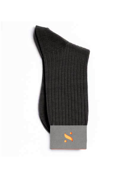 SOLESPUN - Knee High Ladies' 5x3 Rib Sock - Merino Wool in Charcoal