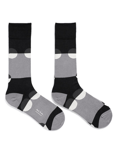 PAUL SMITH Men's Crescent Polka Dot Sock in Grey