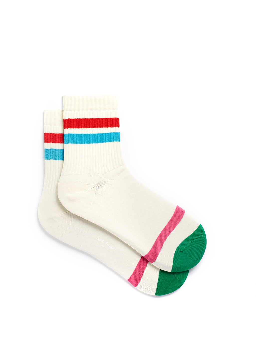 PAUL SMITH Men's Short Ankle Ribbed Socks in White