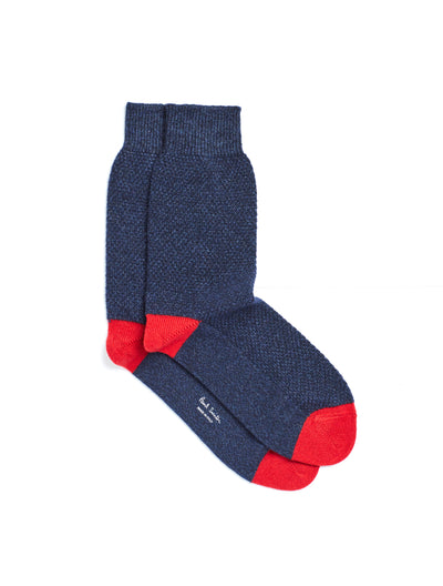 PAUL SMITH  Woolen Slouch Socks in Midnight Blue