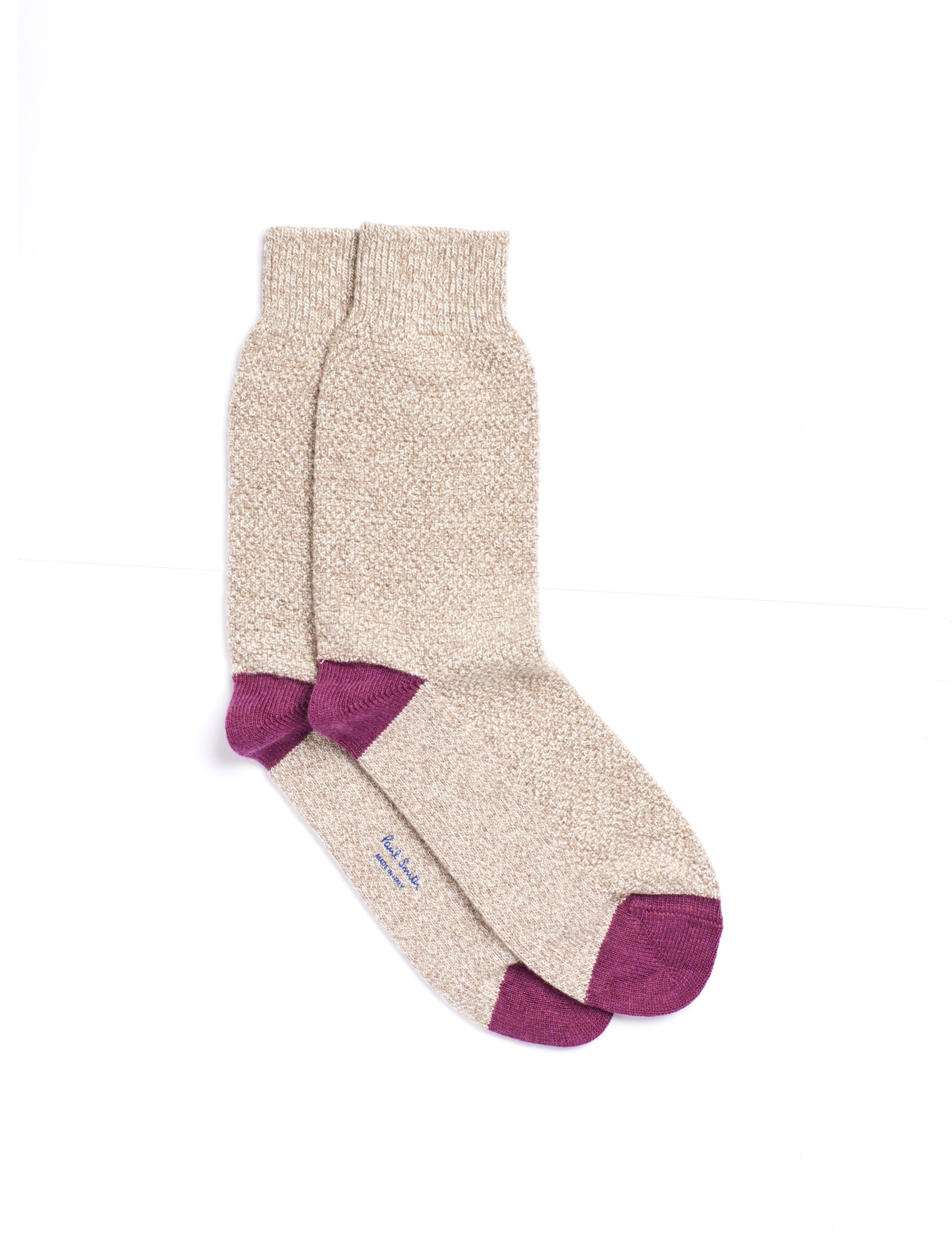 PAUL SMITH Woolen Slouch Socks in Natural