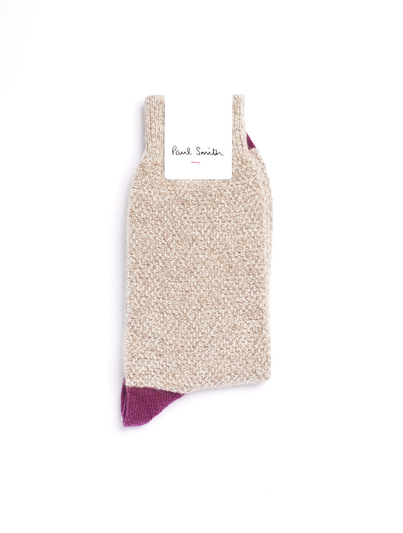 PAUL SMITH Woolen Slouch Socks in Natural
