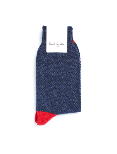PAUL SMITH  Woolen Slouch Socks in Midnight Blue