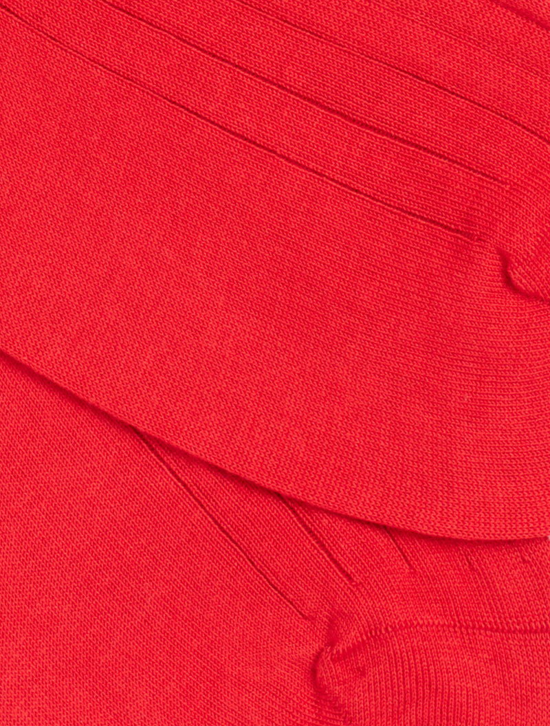 PANTHERELLA Laburnum Ribbed Merino Wool-Blend Socks in Red