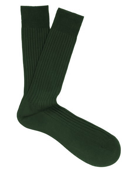 PANTHERELLA Danvers Fil d'Ecosse, Cotton Lisle Socks in Dark Green