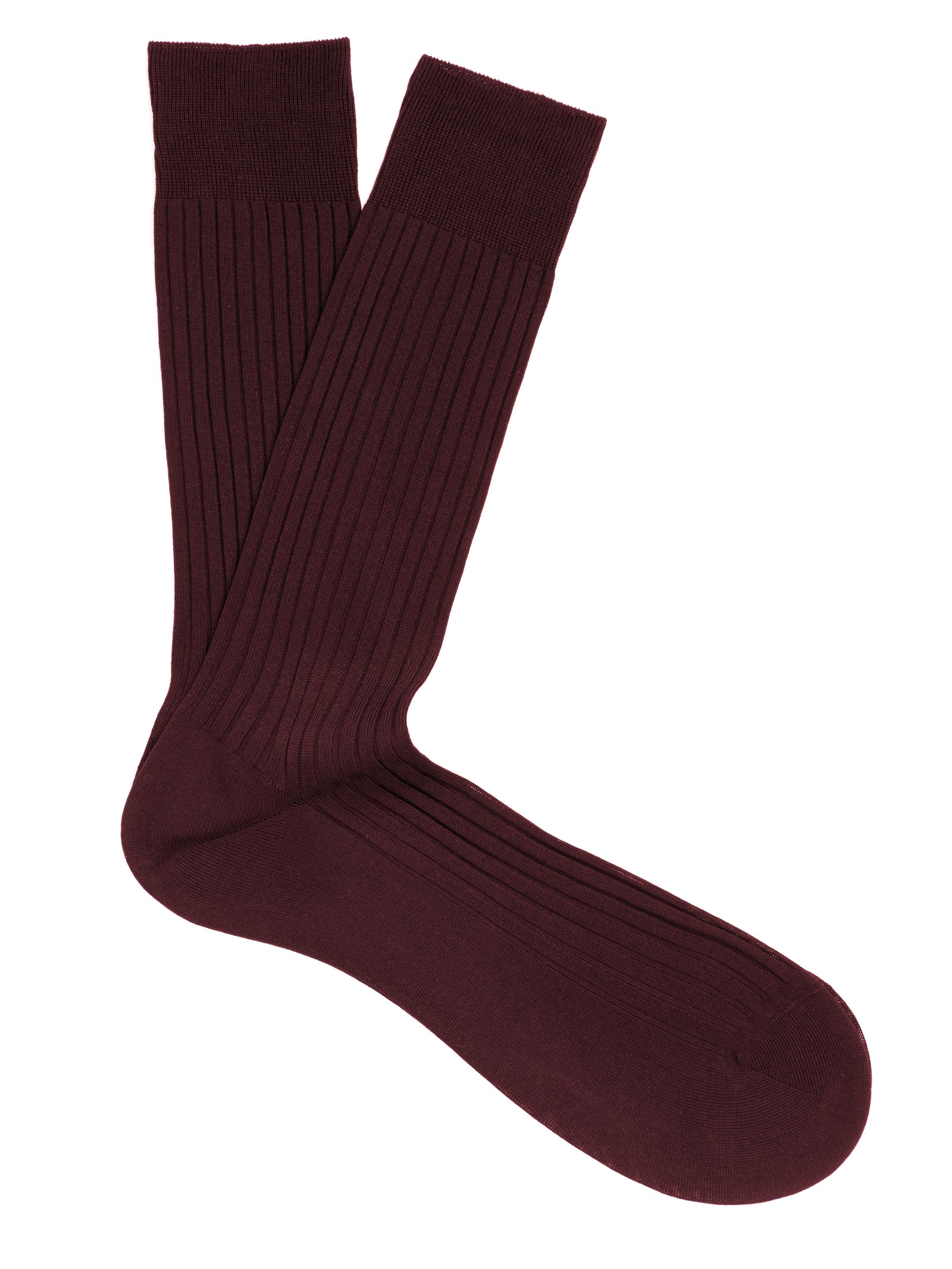 PANTHERELLA Danvers Fil d'Ecosse, Cotton Lisle Socks in Burgundy