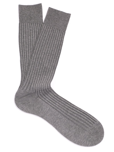 PANTHERELLA Danvers Fil d'Ecosse, Cotton Lisle Socks in Mid Grey
