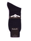 PANTHERELLA Laburnum Ribbed Merino Wool-Blend Socks in Navy
