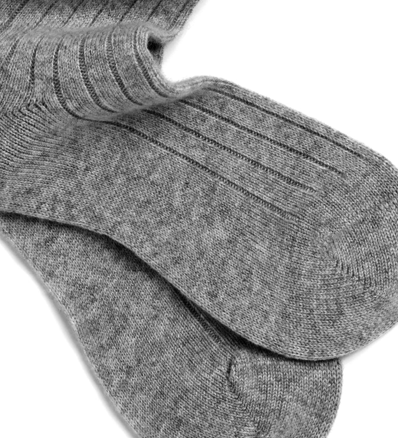 Pantherella Cashmere 5 X 1 Rib Mens Sock in Grey