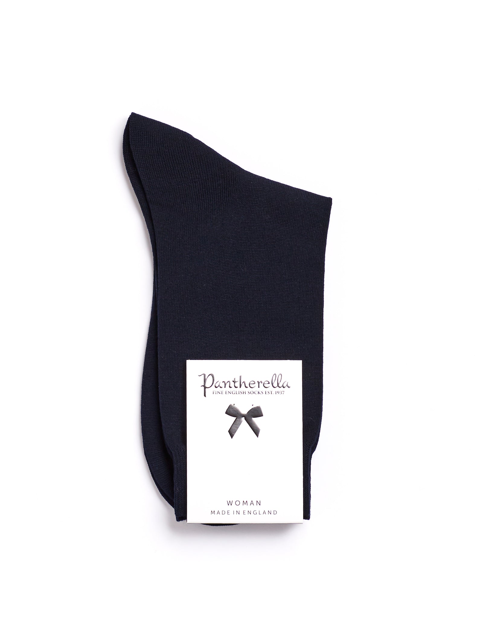 Pantherella, Poppy - Ladies' Flat Knit Ankle Sock - Egyptian Cotton Navy