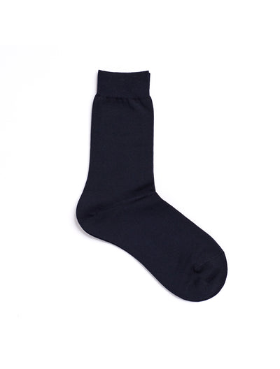 Pantherella, Poppy - Ladies' Flat Knit Ankle Sock - Egyptian Cotton Navy