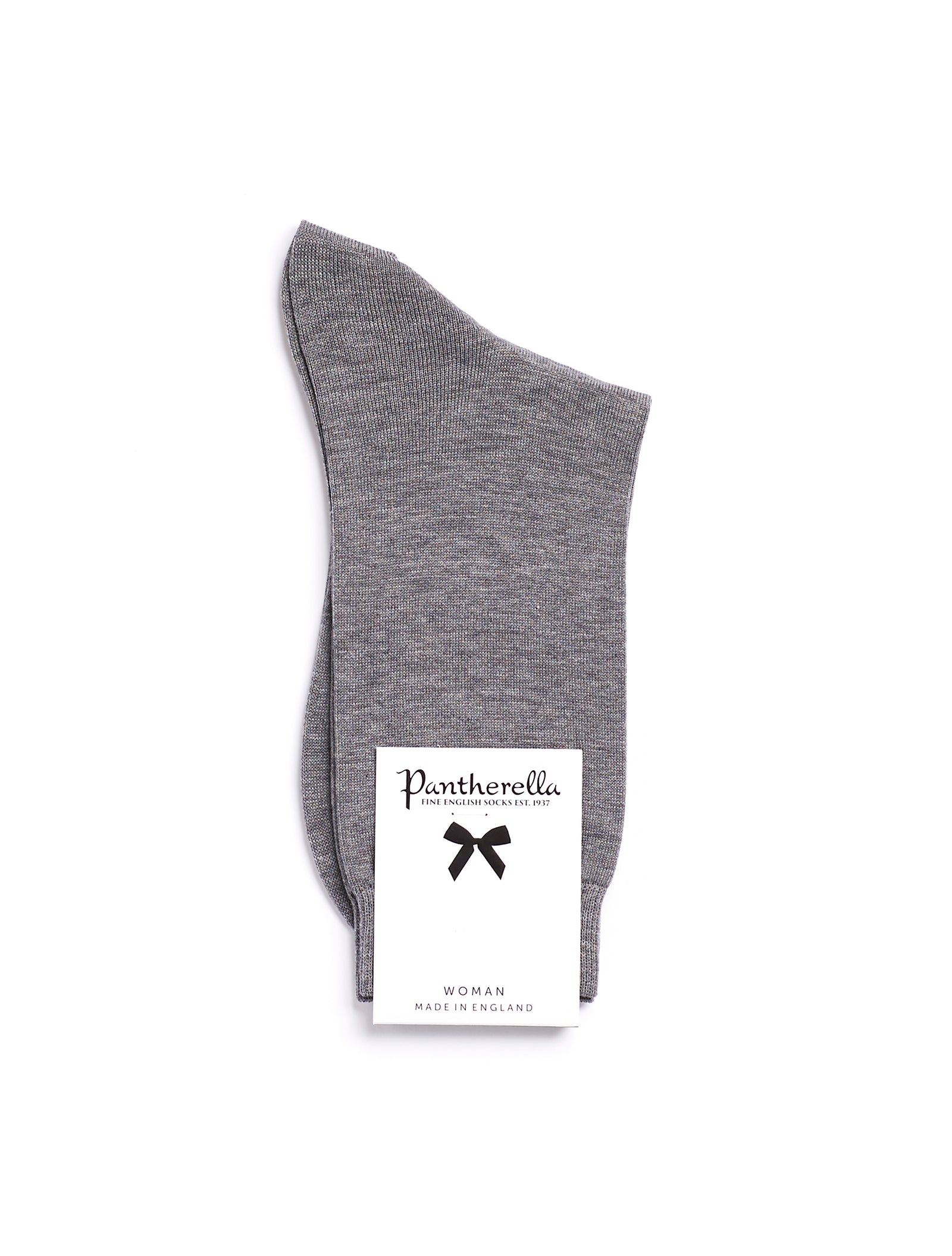 Pantherella, Poppy - Ladies' Flat Knit Ankle Sock - Egyptian Cotton Grey