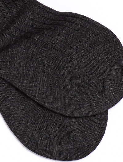 SOLESPUN - Knee High Ladies' 5x3 Rib Sock - Merino Wool in Charcoal