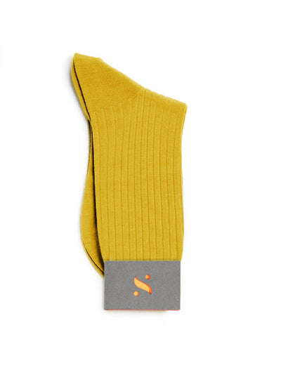 SOLESPUN - Ladies' 5x3 Rib Sock - Merino Wool in Yellow